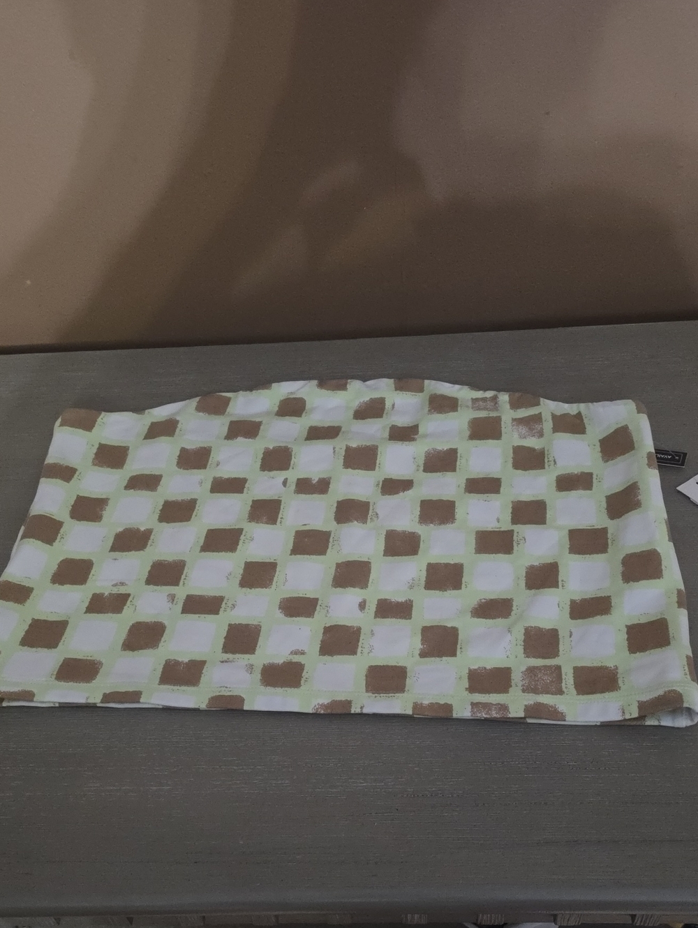 bp Checkerboard Drapery Panel in Tan and White